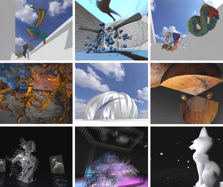 A collage of images from the exhibition Numerical Art 2026: Critical Fantasy